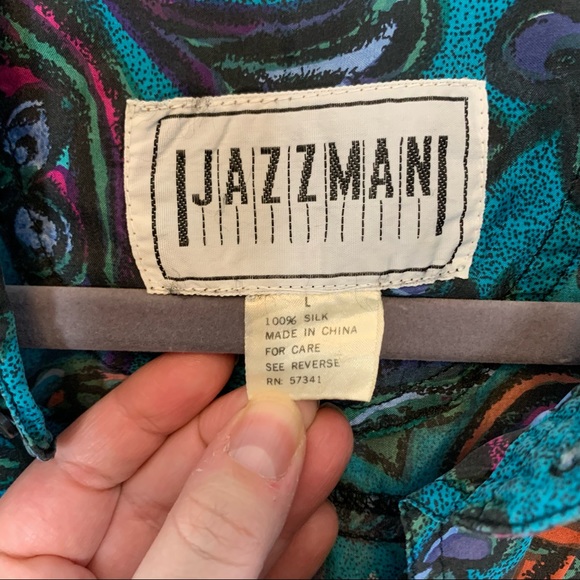 Vintage 80's Silk Button Down Shirt Unisex - Picture 4 of 4